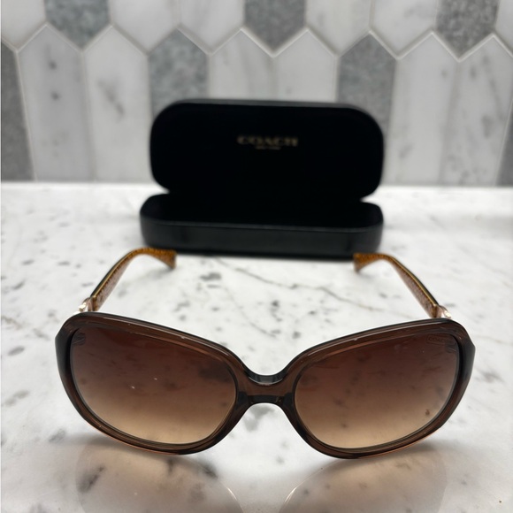 Coach Brown Sunglasses with Tortoise Brown Temples 58-16 135 main image 4